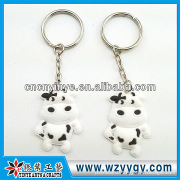 Mignonne vache souple Pvc Keychain blanc et noir sans logo